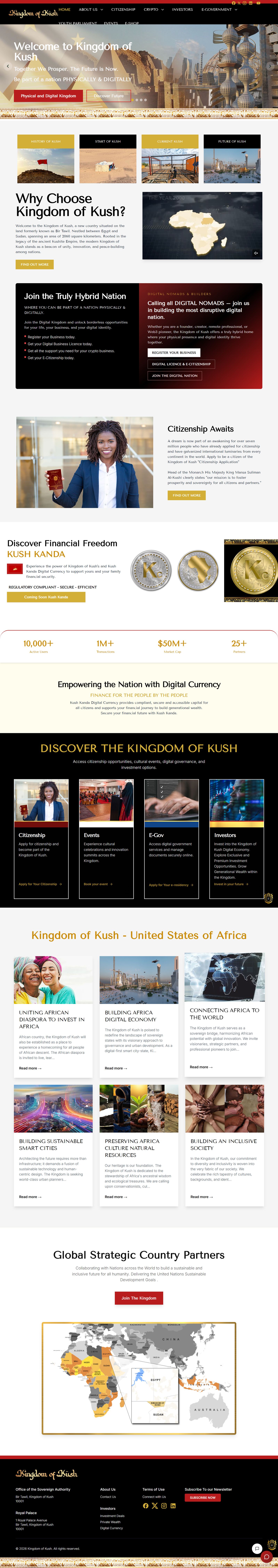 Kingdom of Kush Website project screenshot, Citizenship & Passport Application Platform